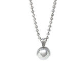 Magnolia Pendant in Silver with Crackle White Agate
